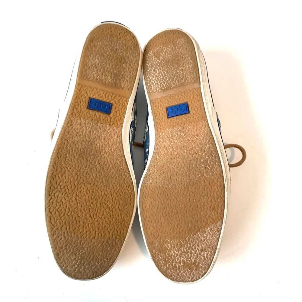 KEDS Blue Denim Floral Lace Up Sneakers—SZ. 6 - Picture 9 of 11